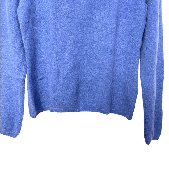 Qi 100% Cashmere Basic Long Sleeve Blue Sweater Size X-Large - Picture 4 of 10
